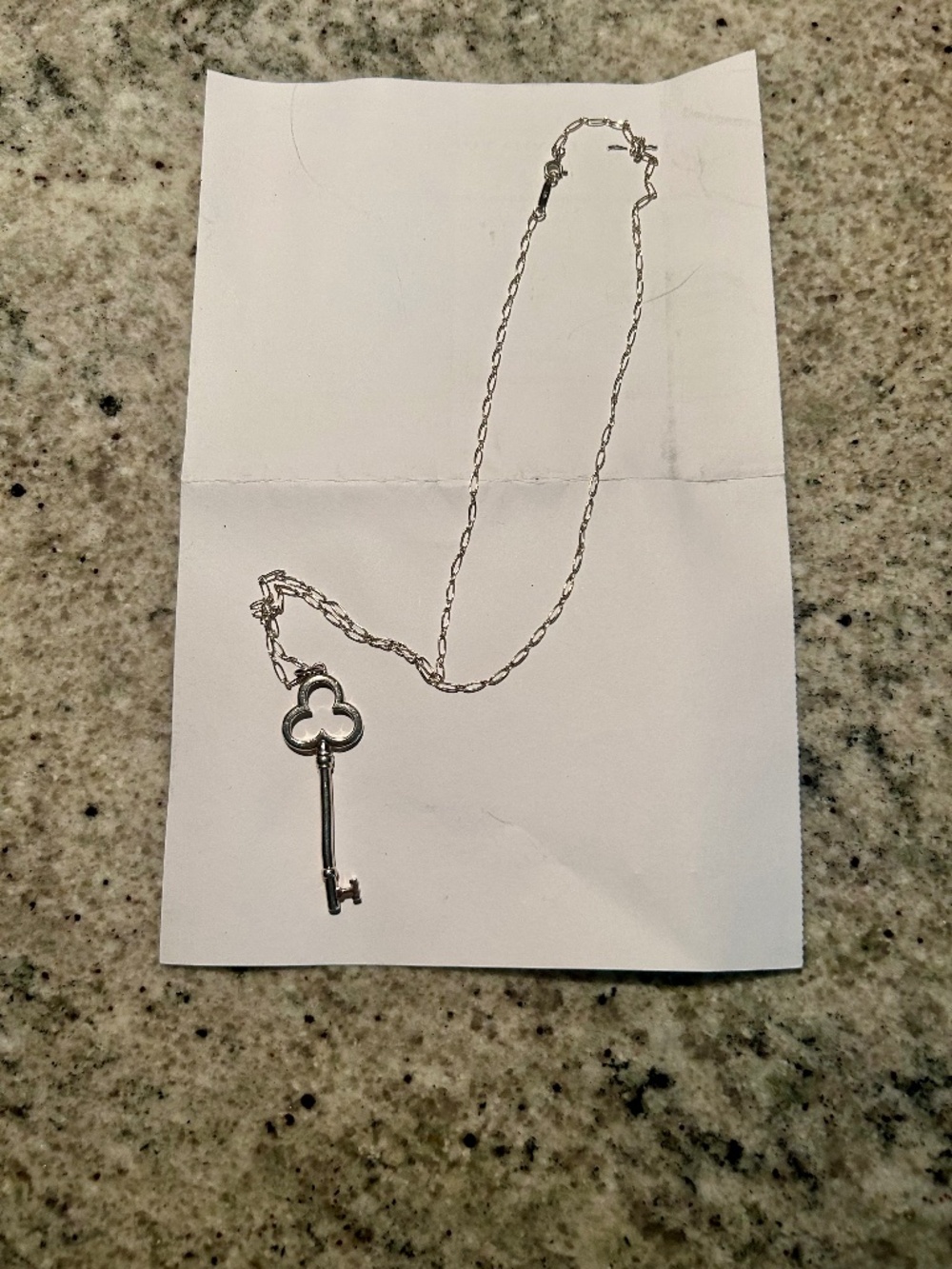 Tiffany & Co trefoil key necklace and Tiffany chain